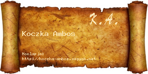 Koczka Ambos névjegykártya